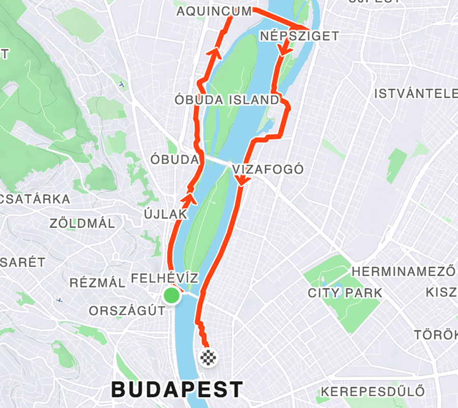 Long Roasted Run route map